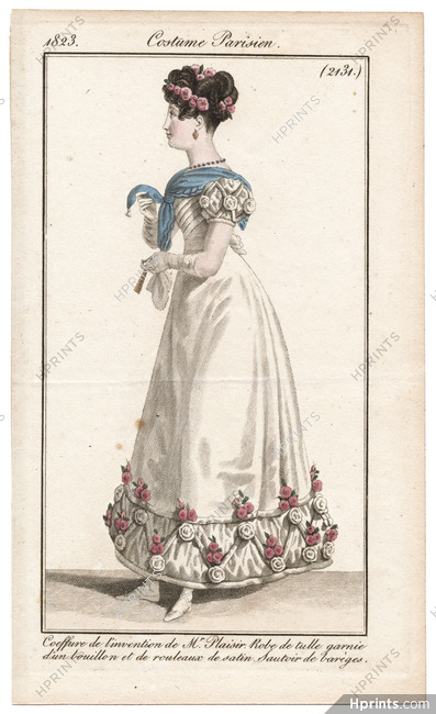 Le Journal des Dames et des Modes 1823 Costume Parisien N°2131 Mr Plaisir