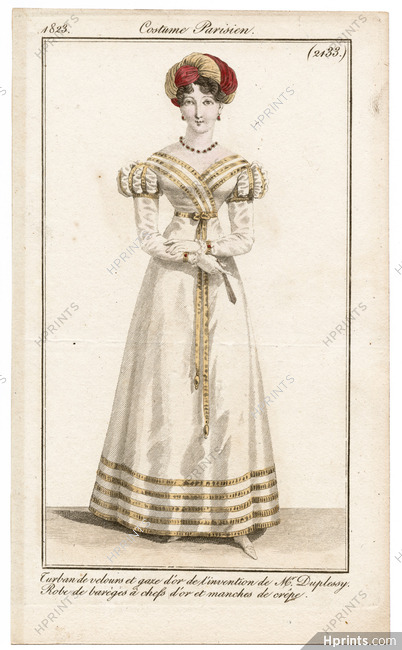 Le Journal des Dames et des Modes 1823 Costume Parisien N°2133 Mr Duplessy