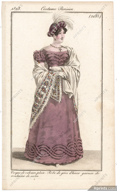 Le Journal des Dames et des Modes 1823 Costume Parisien N°2138