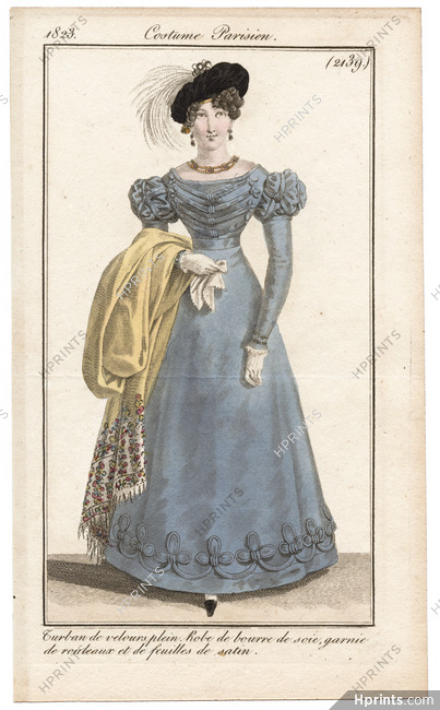 Le Journal des Dames et des Modes 1823 Costume Parisien N°2139