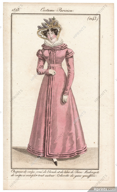 Le Journal des Dames et des Modes 1823 Costume Parisien N°2143