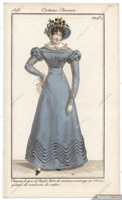 Le Journal des Dames et des Modes 1823 Costume Parisien N°2145
