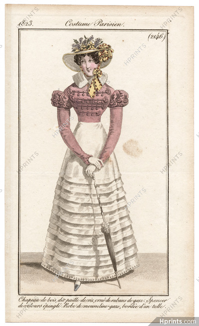 Le Journal des Dames et des Modes 1823 Costume Parisien N°2146