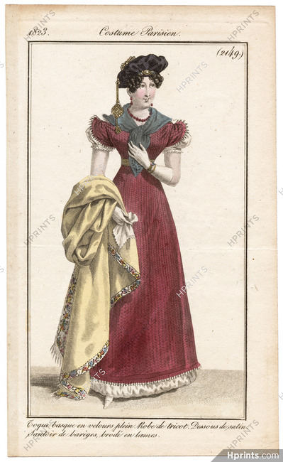 Le Journal des Dames et des Modes 1823 Costume Parisien N°2149