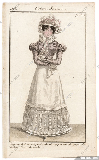 Le Journal des Dames et des Modes 1823 Costume Parisien N°2150