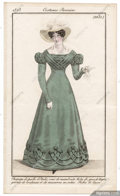 Le Journal des Dames et des Modes 1823 Costume Parisien N°2152