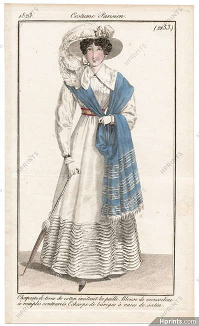 Le Journal des Dames et des Modes 1823 Costume Parisien N°2153