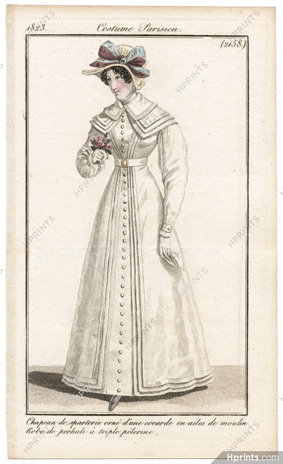 Le Journal des Dames et des Modes 1823 Costume Parisien N°2158