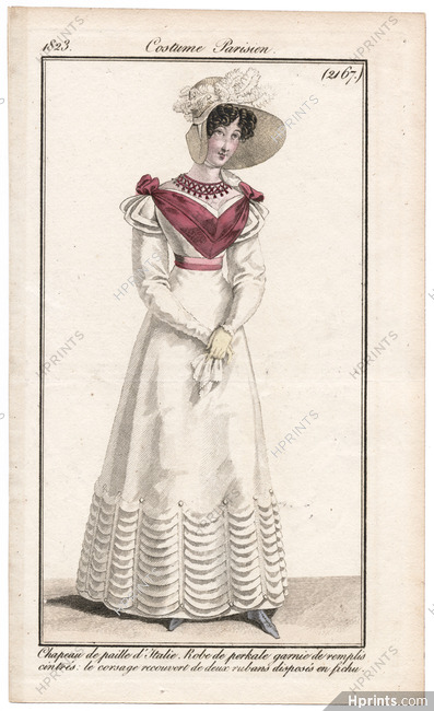 Le Journal des Dames et des Modes 1823 Costume Parisien N°2167