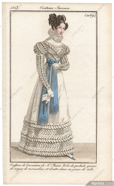 Le Journal des Dames et des Modes 1823 Costume Parisien N°2169 Mr Plaisir