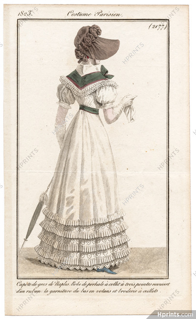 Le Journal des Dames et des Modes 1823 Costume Parisien N°2177