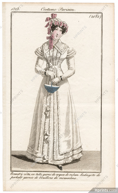 Le Journal des Dames et des Modes 1823 Costume Parisien N°2182