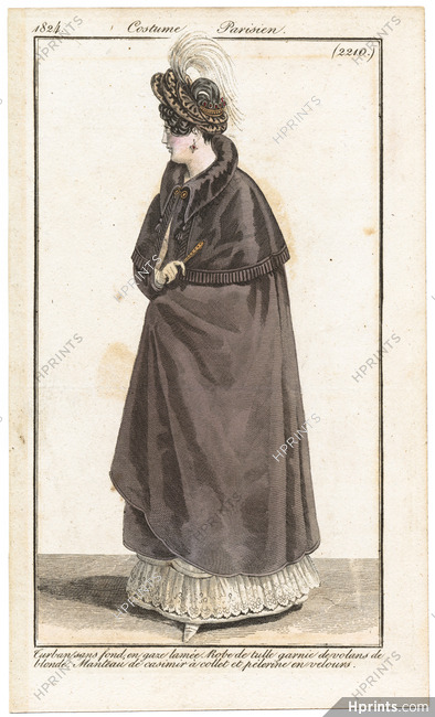 Le Journal des Dames et des Modes 1824 Costume Parisien N°2210