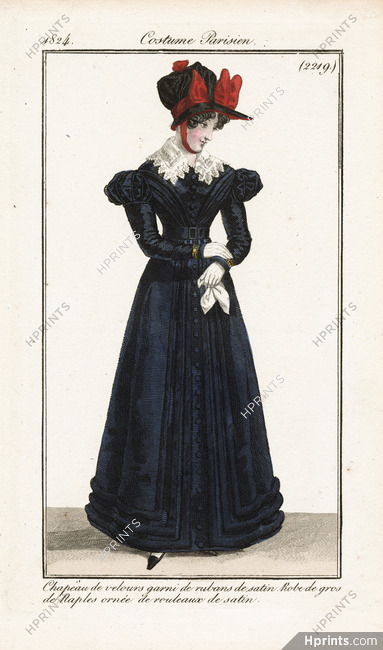 Le Journal des Dames et des Modes 1824 Costume Parisien N°2219
