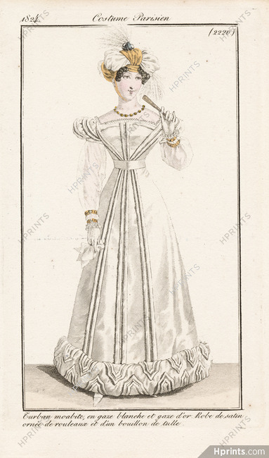 Le Journal des Dames et des Modes 1824 Costume Parisien N°2220