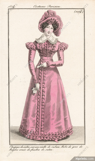 Le Journal des Dames et des Modes 1824 Costume Parisien N°2224