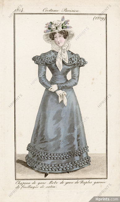 Le Journal des Dames et des Modes 1824 Costume Parisien N°2229