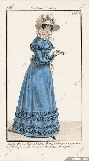 Le Journal des Dames et des Modes 1824 Costume Parisien N°2232