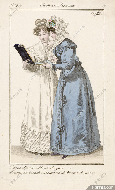 Le Journal des Dames et des Modes 1824 Costume Parisien N°2233