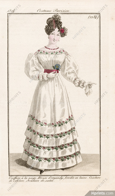 Le Journal des Dames et des Modes 1824 Costume Parisien N°2234