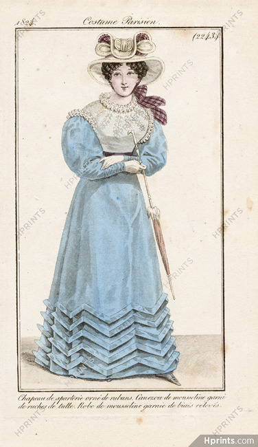 Le Journal des Dames et des Modes 1824 Costume Parisien N°2243