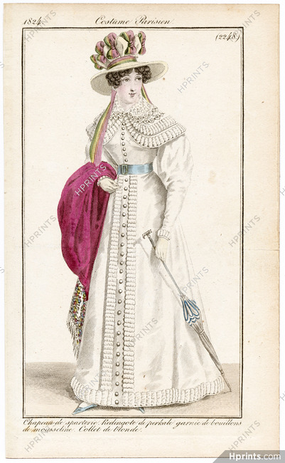 Le Journal des Dames et des Modes 1824 Costume Parisien N°2248