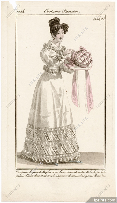 Le Journal des Dames et des Modes 1824 Costume Parisien N°2249