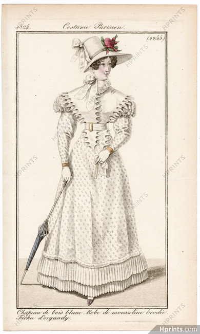 Le Journal des Dames et des Modes 1824 Costume Parisien N°2255