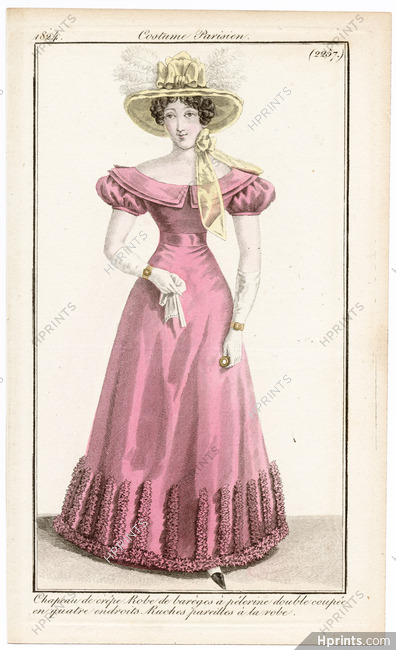 Le Journal des Dames et des Modes 1824 Costume Parisien N°2257