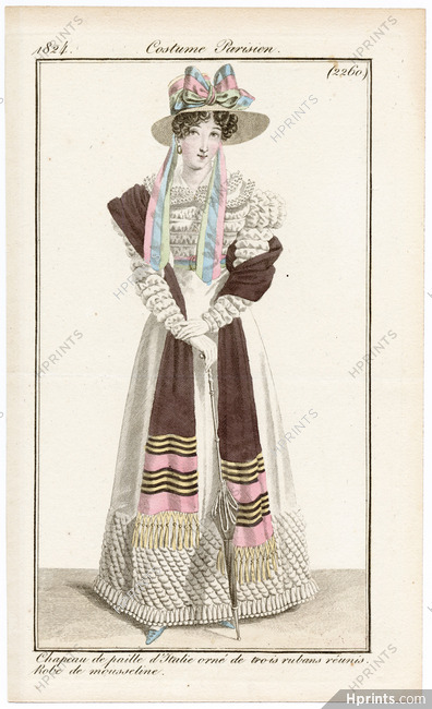 Le Journal des Dames et des Modes 1824 Costume Parisien N°2260