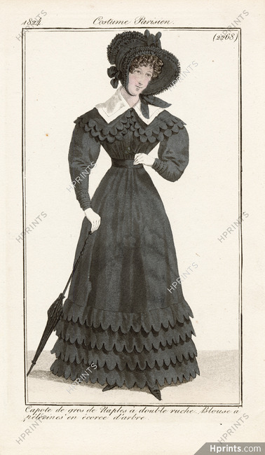 Le Journal des Dames et des Modes 1824 Costume Parisien N°2268