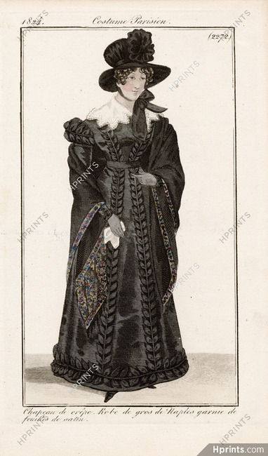 Le Journal des Dames et des Modes 1824 Costume Parisien N°2272