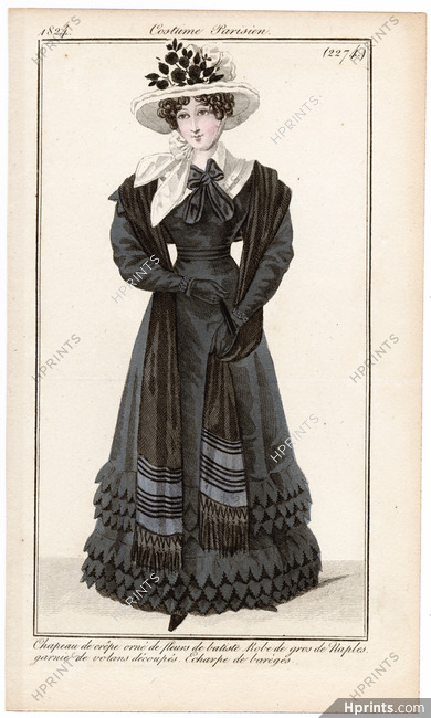 Le Journal des Dames et des Modes 1824 Costume Parisien N°2274