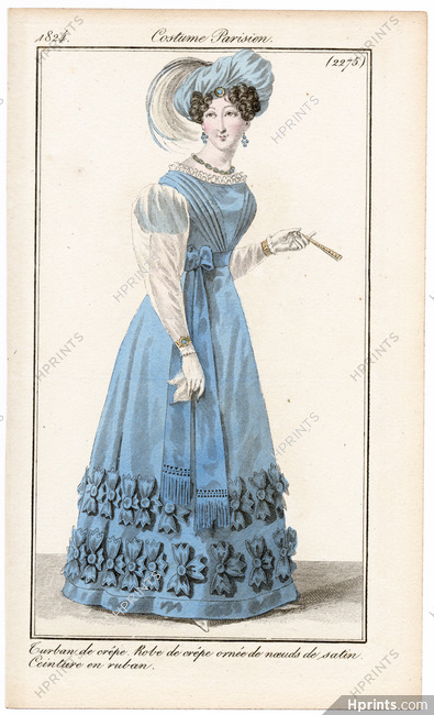 Le Journal des Dames et des Modes 1824 Costume Parisien N°2275