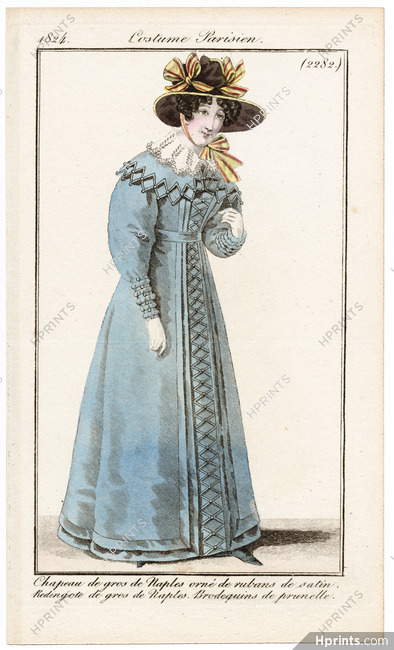 Le Journal des Dames et des Modes 1824 Costume Parisien N°2282