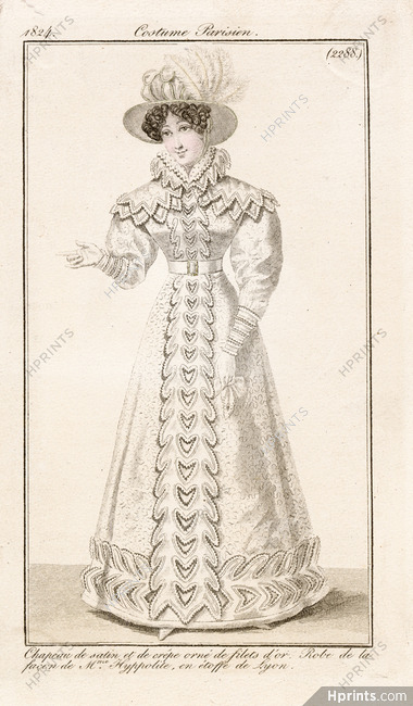 Le Journal des Dames et des Modes 1824 Costume Parisien N°2288
