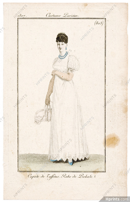 Le Journal des Dames et des Modes 1807 Costume Parisien N°803