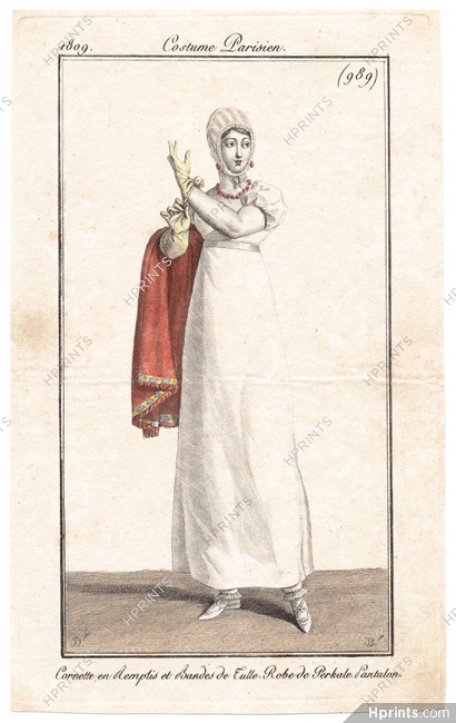 Le Journal des Dames et des Modes 1809 Costume Parisien N°989