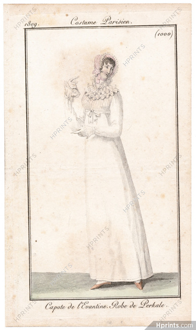 Le Journal des Dames et des Modes 1809 Costume Parisien N°1000
