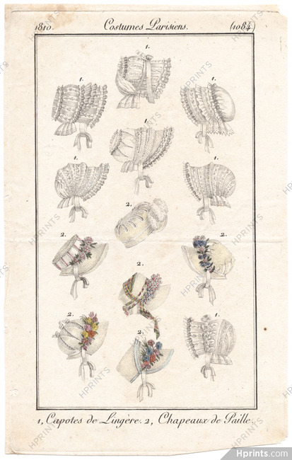 Le Journal des Dames et des Modes 1810 Costume Parisien N°1084