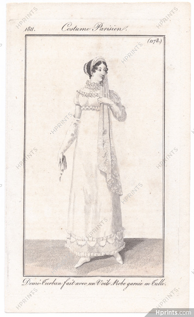 Le Journal des Dames et des Modes 1811 Costume Parisien N°1178