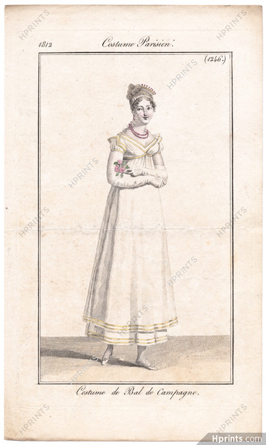 Le Journal des Dames et des Modes 1812 Costume Parisien N°1246