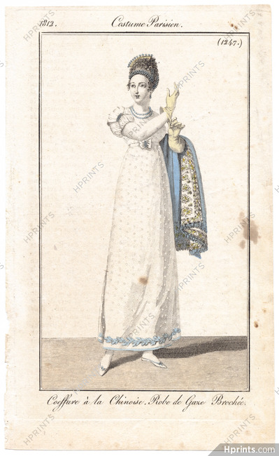 Le Journal des Dames et des Modes 1812 Costume Parisien N°1247