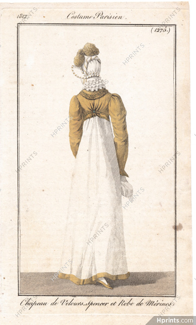 Le Journal des Dames et des Modes 1812 Costume Parisien N°1275