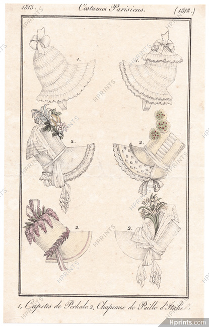 Le Journal des Dames et des Modes 1813 Costume Parisien N°1318