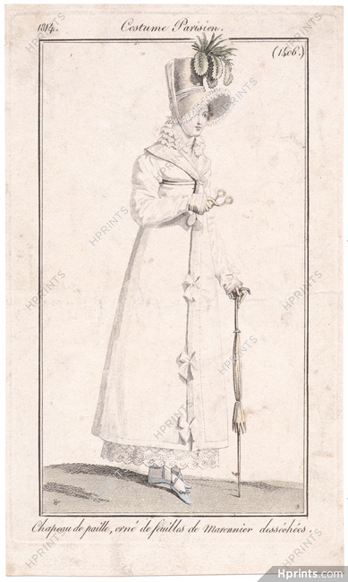 Le Journal des Dames et des Modes 1814 Costume Parisien N°1406 Horace Vernet