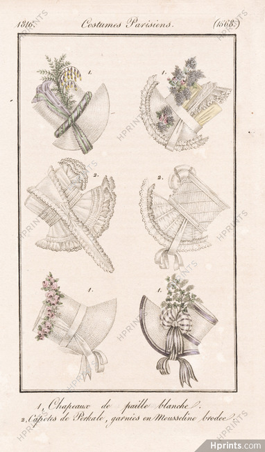 Le Journal des Dames et des Modes 1816 Costume Parisien N°1568
