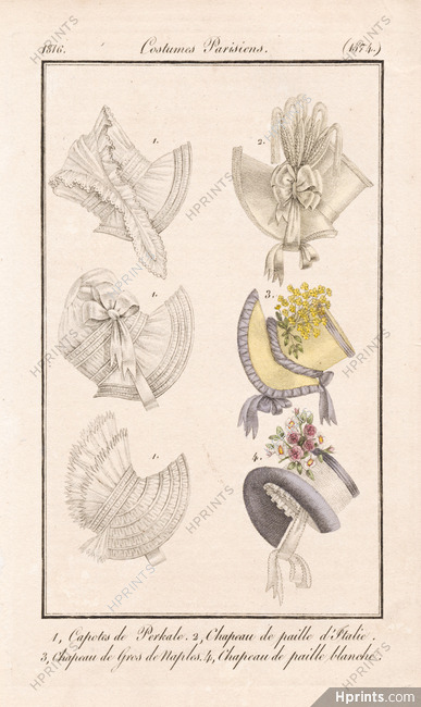 Le Journal des Dames et des Modes 1816 Costume Parisien N°1574