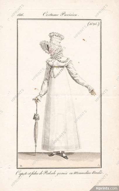 Le Journal des Dames et des Modes 1816 Costume Parisien N°1595 Horace Vernet