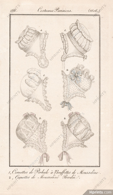 Le Journal des Dames et des Modes 1816 Costume Parisien N°1606